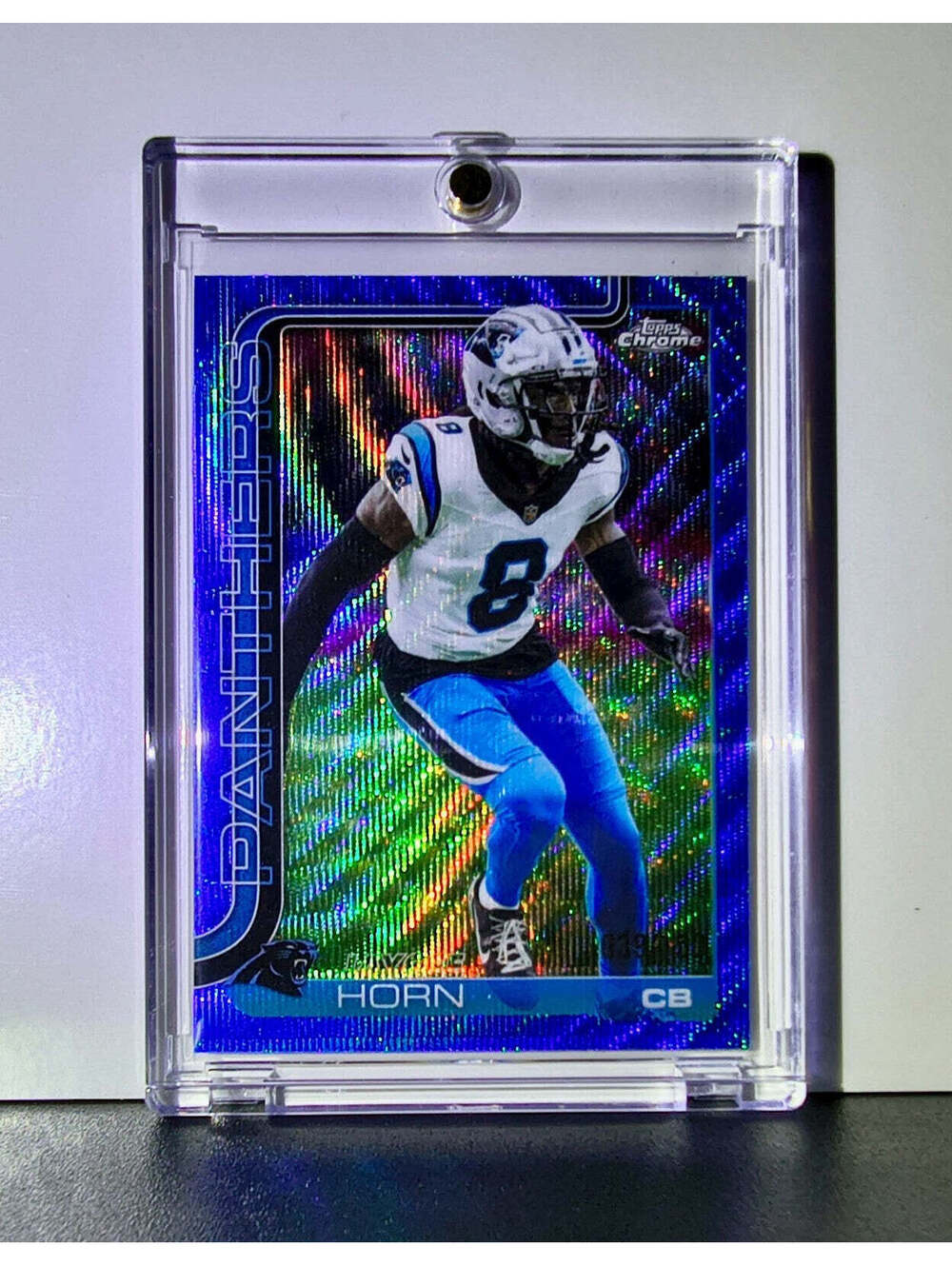 Jaycee Horn 2025 NFL Topps Chrome Blue Refractor #41 Football Card 039/150